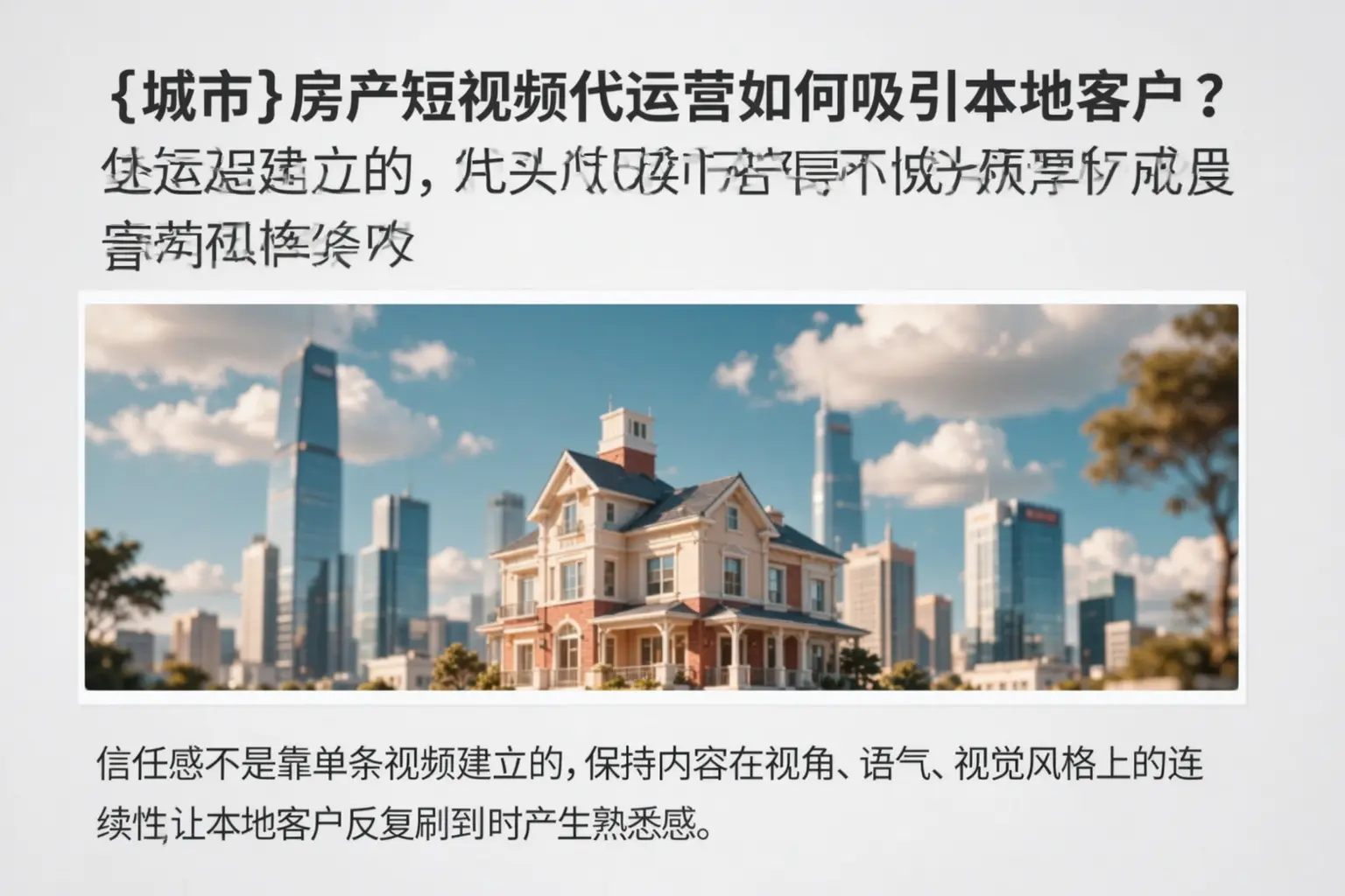 海阳房产短视频代运营如何吸引本地客户?
